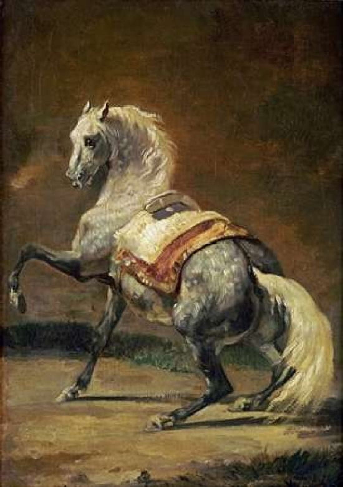 Dappled Grey Horse Canvas Art - Theodore Gericault (20 x 28)