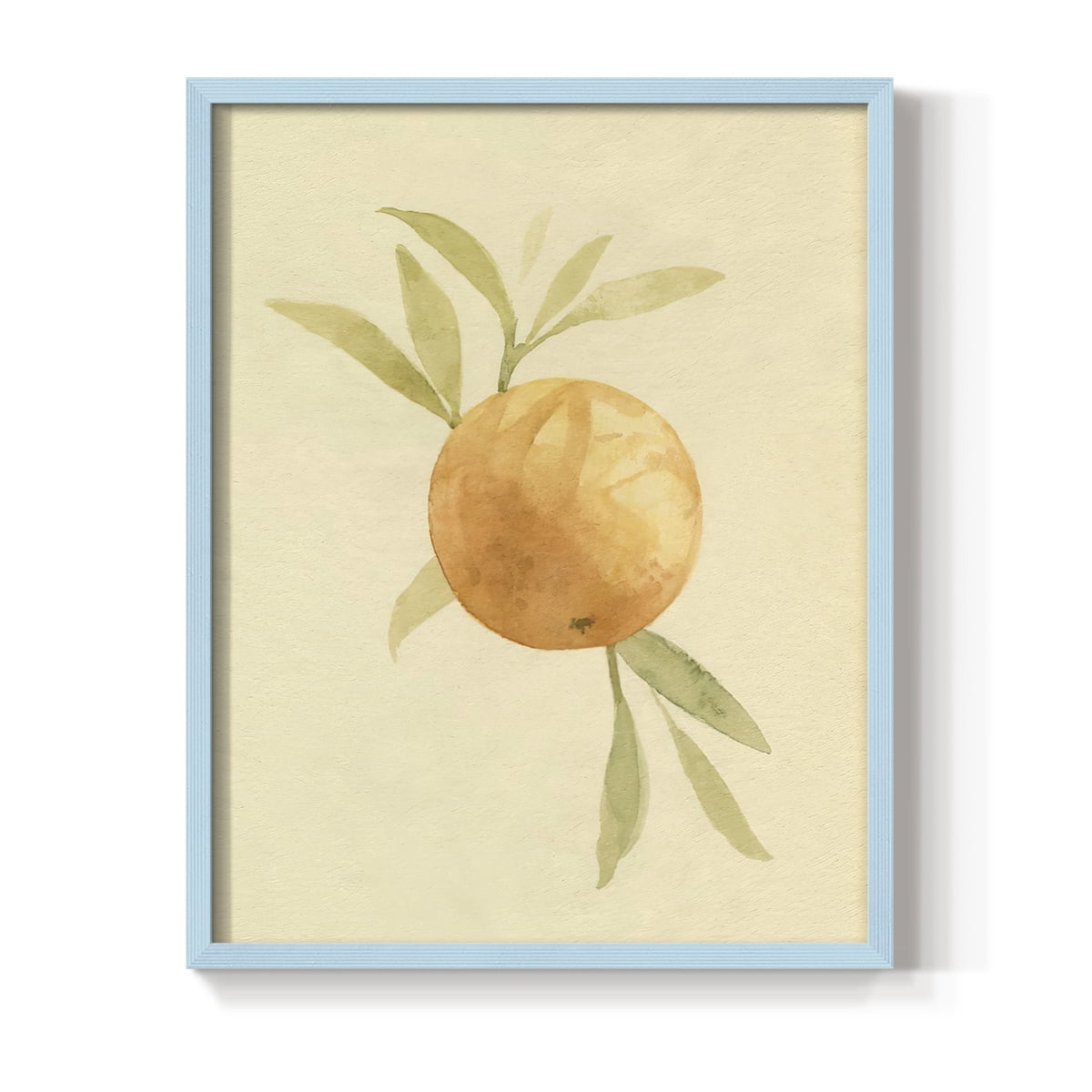 Dappled Oranges I Framed Print in Blue Solid Wood Framed Print No Nail Hanging