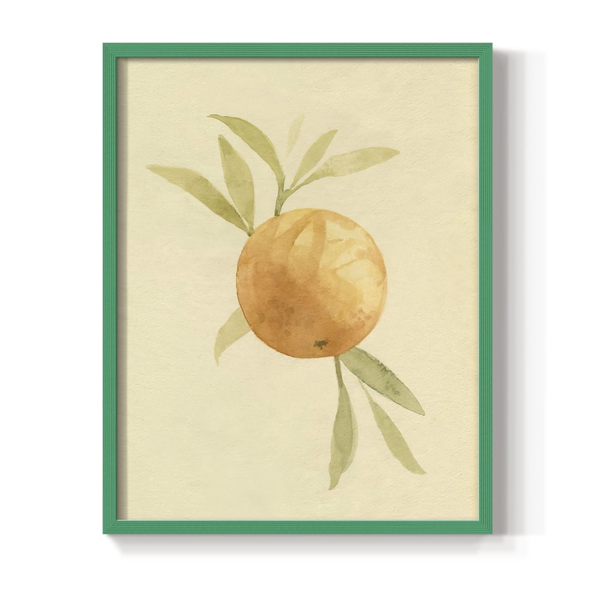 Dappled Oranges I Framed Print in Green Solid Wood Framed Print No Nail Hanging