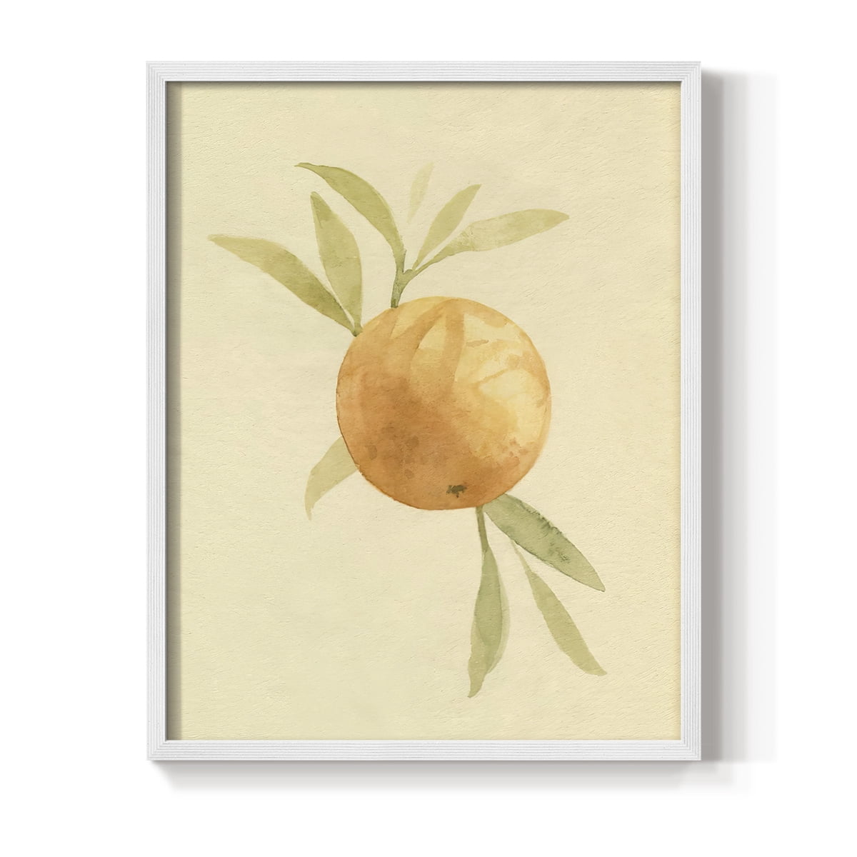 Dappled Oranges I Framed Print in White Solid Wood Framed Print No Nail Hanging
