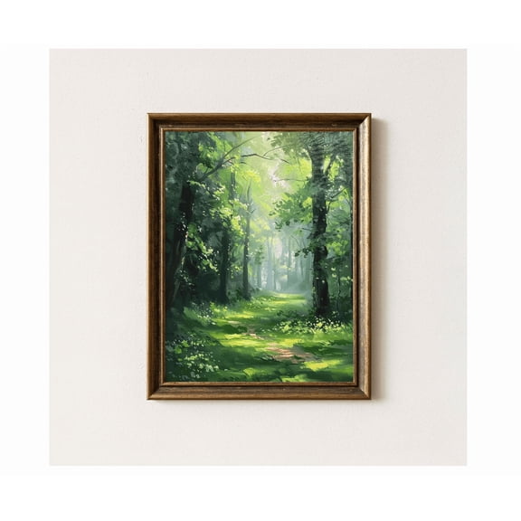 Dappled Sunlight Forest Poster Impressionist Woodland Style