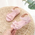 thumbnail image 1 of Daqian Children Girls Sandals Princess Soft Bottom Flowers Pearl Beach Leisure Shoes Toddler Girl Sandals Clearance Girl Sandals Pink 11.5(5-5.5 Years), 1 of 7