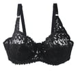 thumbnail image 1 of Daqian Bras for Women Women's Lace with Steel Ring Solid Color Sexy Double Breasted Push Up Bra Women Bras on Sale Black 8(M), 1 of 5