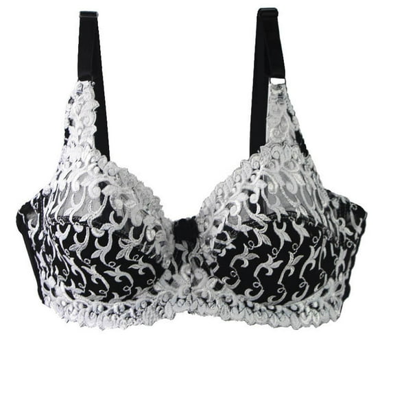 Daqian Bras for Women Women's Lace with Steel Ring Solid Color Sexy Double Breasted Push Up Bra Women Bras on Sale White 12(XL)