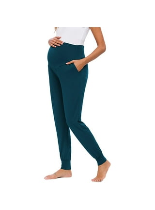 fitglam Women's Maternity Pants Over Belly Lounge Pajamas Clothes Pregnancy  Must Haves Joggers with Pockets 2 Pack at  Women's Clothing store