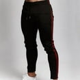 thumbnail image 1 of Daqian Mens Pants Men Casual Patchwork Tight Fitting Elastic Waist Pockets Fitness Sport Pants Pants Sweat Pants for Men Black 8(XL), 1 of 6