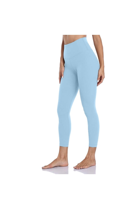 Pants for Women Plus Size Women's High Waist Solid Color Tight Fitness Yoga Pants Nude Hidden Yoga Pants Sweat Pants for Women Light Blue 10(XL)