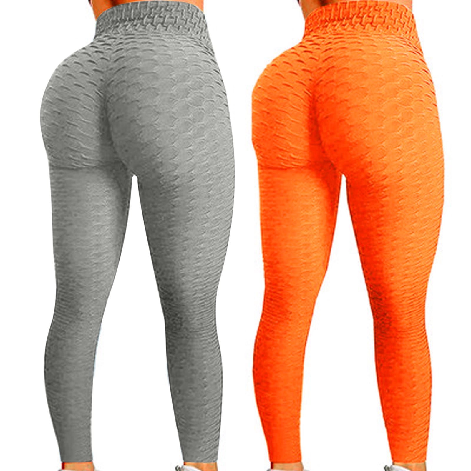 Daqian Plus Size Leggings Clearance 2PC Women's Bubble Hip Lifting