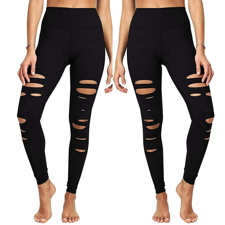 Daqian Plus Size Leggings Clearance Womens Yoga Pants Sport High Waist  Leggings Workout Stretchy Slim Pant Trousers Plus Size Womens Pants Black