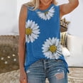 thumbnail image 1 of Daqian Plus Size Sleeveless Tops Women Summer Tops O-neck Daisy Print Sleeveless Tank T-Shirts Graphic Blouse Sleeveless Tops for Women Plus Size Sky Blue 4(S), 1 of 6