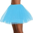 thumbnail image 1 of Daqian Skirt for Women Womens High Quality Pleated Gauze Short Skirt Adult Tutu Dancing Skirt 3 Layered Women Skirts Light Blue, 1 of 1