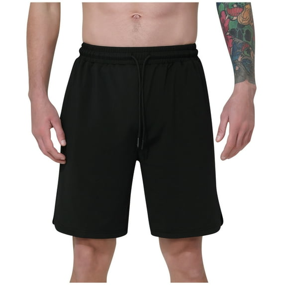 Daqian Sports Men's Shorts Quick Drying Breathable Fitness Shorts Casual Sports Shorts Mens Shorts Elastic Waist Mens Exercise Shorts Big and Tall Mens Shorts Black-4 L