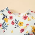 thumbnail image 1 of Daqian Spring and Autumn Infant Toddler Baby Grils Casual Bow Long-sleeved Floral Top Solid Color Trousers Three-piece Set Toddlers Girls Clothes Clearance Yellow 9-12 Months, 1 of 5