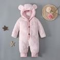 thumbnail image 1 of Daqian Toddler Boys Clothes Newborn Baby Fleece Footie Snowsuit Winter Bunting Onesie Cartoon Warm Hooded Romper Jumpsuit Outfits for Girls Boys Boys Clothes Pink 12-18 Months, 1 of 9