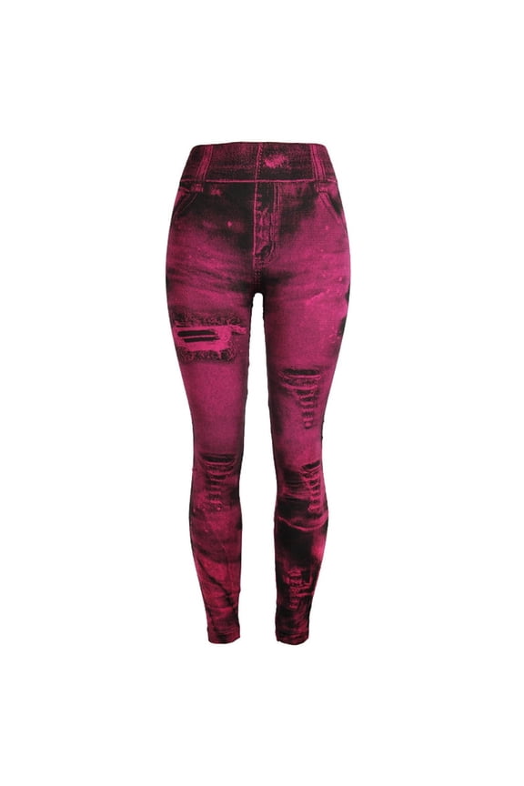 Womens Plus Size Pants Women's Jeans Bottom Pants Coloured Hip-up Super Bomb Slim Nine-minute Pants Womens Pants Hot Pink XL(XL)
