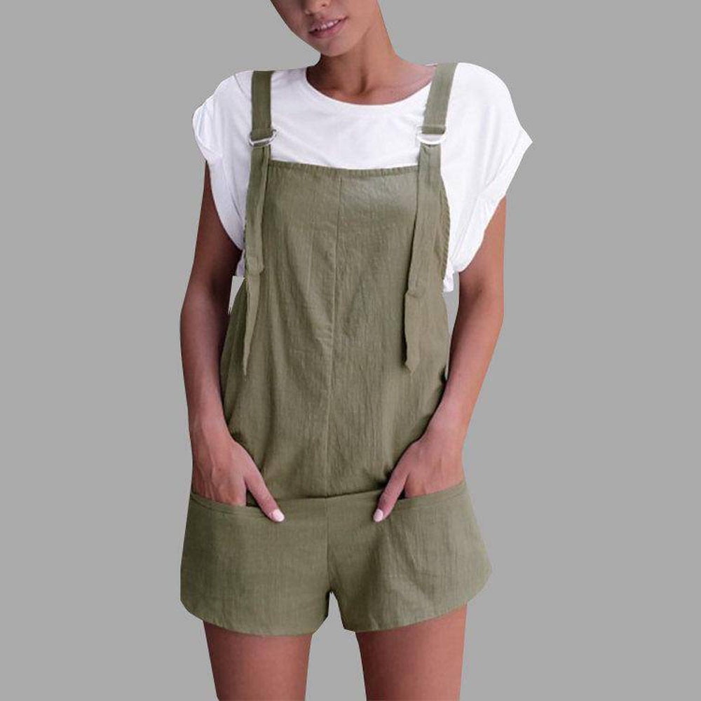 Daqian Womens Plus Size Shorts Clearance Women Elastic Waist Dungarees