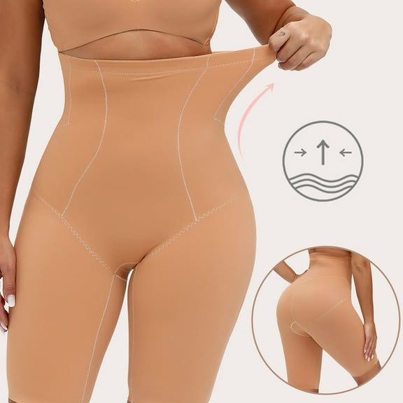 Daqian Womens Plus Size Shorts Clearance Women Tummy Control High Waisted Body Shaper Shorts Shapewear Control Panties Plus Size Shorts for Women Khaki XL(XL)