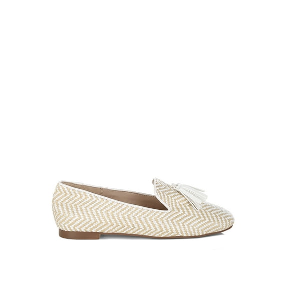 Dara Raffia Tassels Detail Loafers