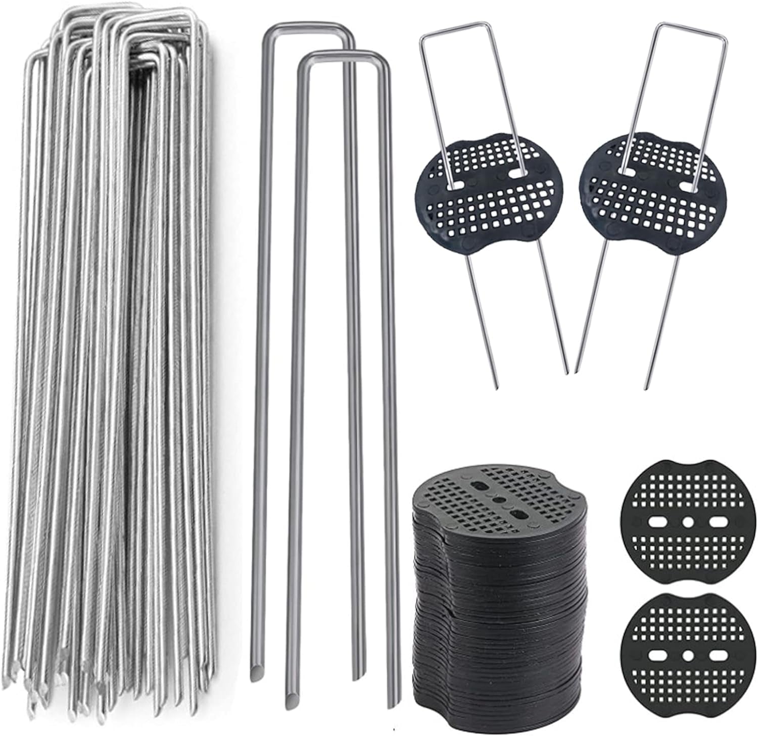 Daradara Landscape Staples Galvanized Garden Stakes, Heavy Duty Garden