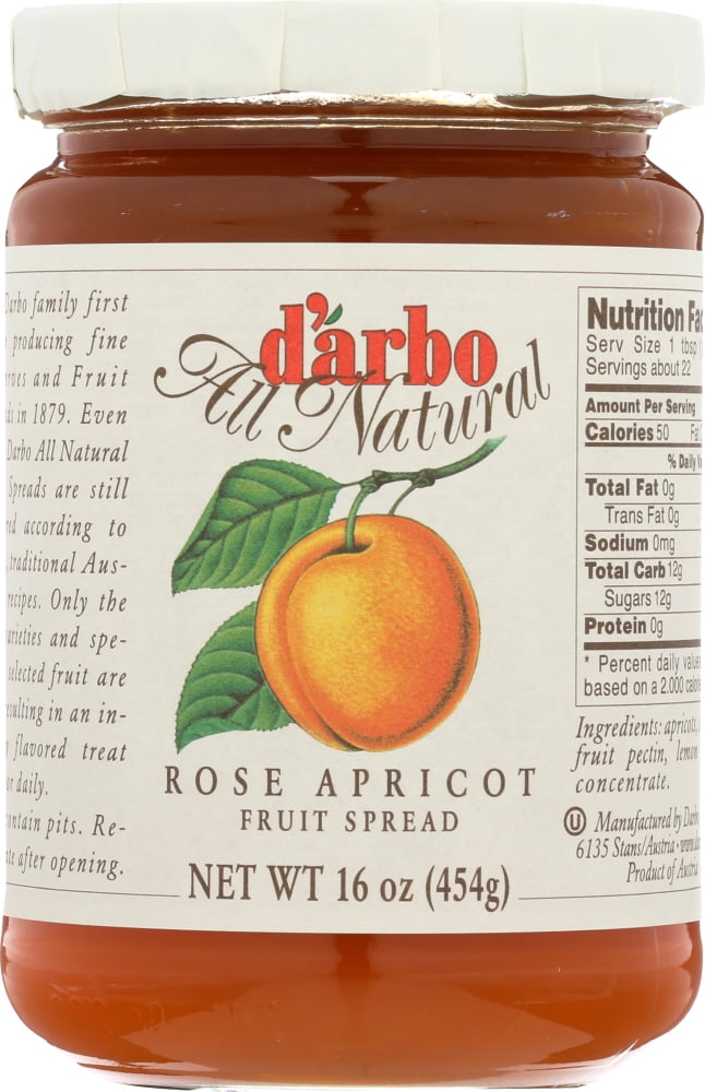 (Price/case)D'Arbo All Natural Fruit Spread - Rose Apricot - Case of 6 - 16 oz.