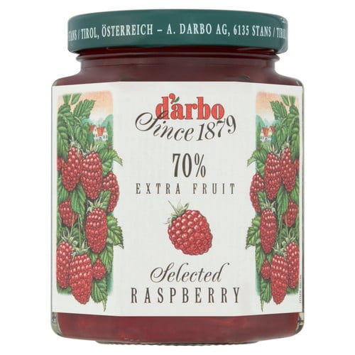 Darbo Raspberry Jam 70% Fruit 200g, British Import (Pack of 2)