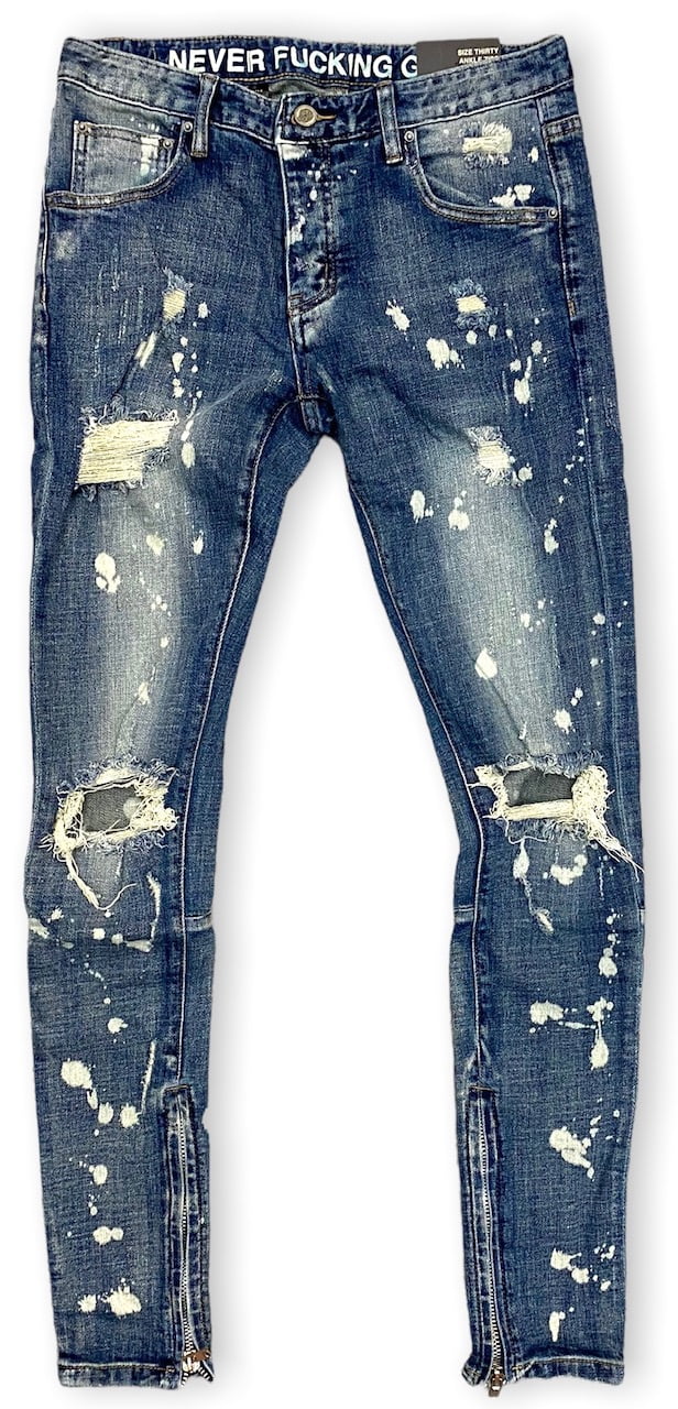 White and blue Vivi bleached denim cargo jeans - women - DARKPARK -  divincenzoboutique.com