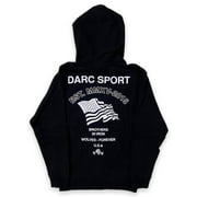Darc Sport Men's Wolves USA Code Of Honor Full Zip Hoodie Sweatshirt (Medium, Black/White)