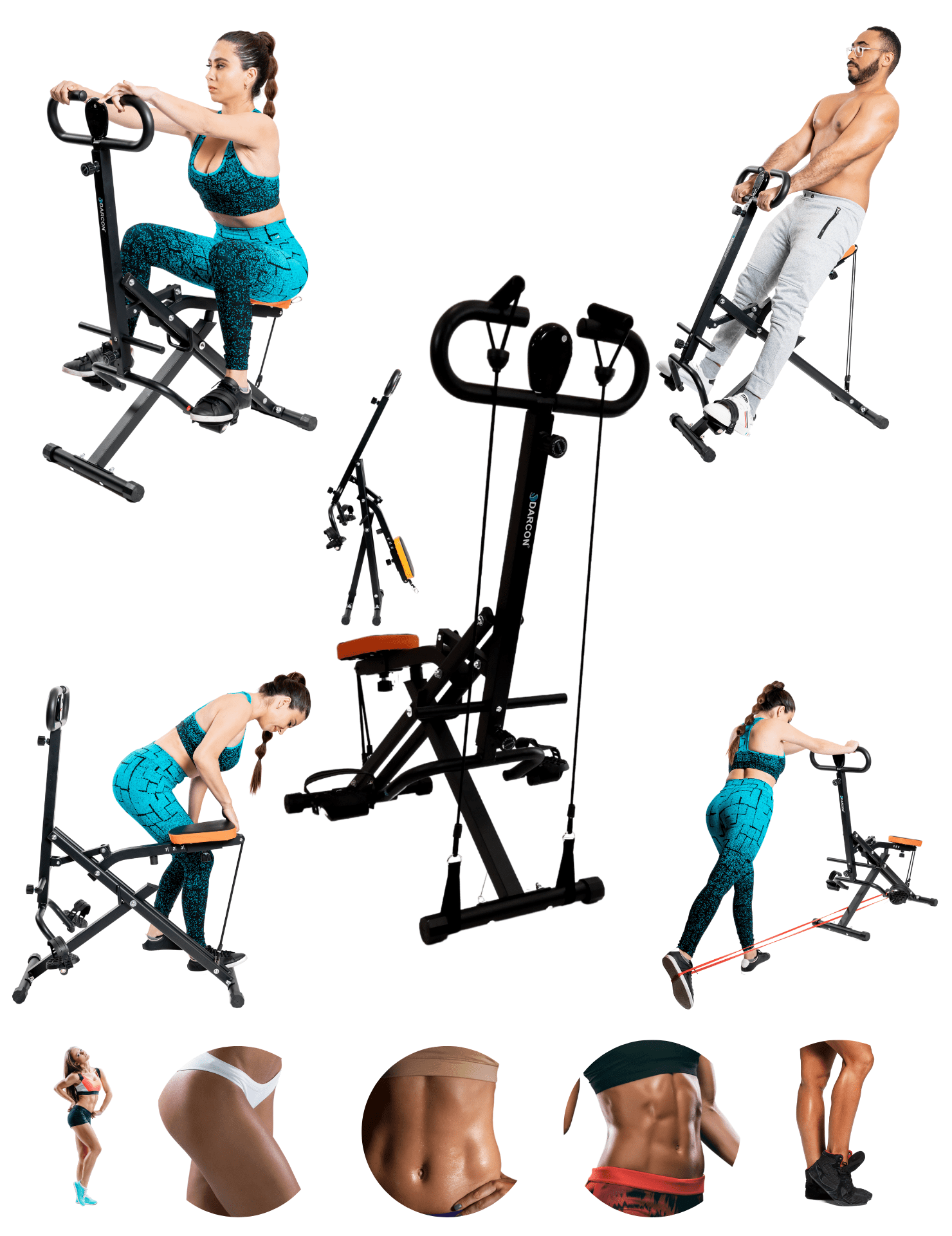 Darcon Fitness DB Method Squat Machine - Home Exercise Equipment for Women-Men,  2 Resistance Levels 