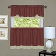 thumbnail image 1 of Darcy 36" Tier Pair Kitchen & Tie Valance Window Curtain Cottage Set Marsala/Tan, 1 of 1