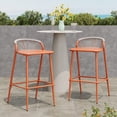 thumbnail image 1 of Darcy Modern Rope Weave Outdoor Patio Bar Stool, Aluminum Frame, Orange, Set of 2, 1 of 11