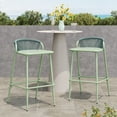 thumbnail image 1 of Darcy Modern Rope Weave Outdoor Patio Bar Stool, Aluminum Frame, Sage, Set of 2, 1 of 11