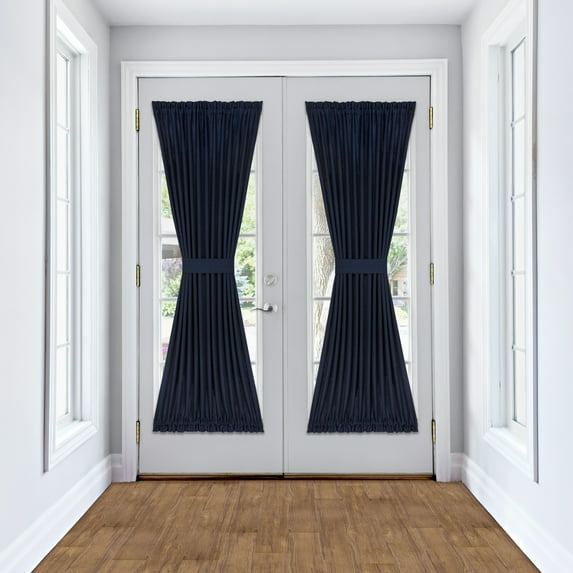 Darcy Rod Pocket Light Filtering Door Panel with Tieback - 54" x 72" - Navy