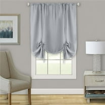 Darcy Window Curtain Tie Up Shade - 58 x 63 in. - Grey