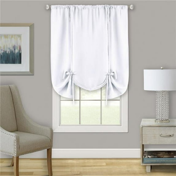 Darcy Window Curtain Tie Up Shade - 58 x 63 in. - White