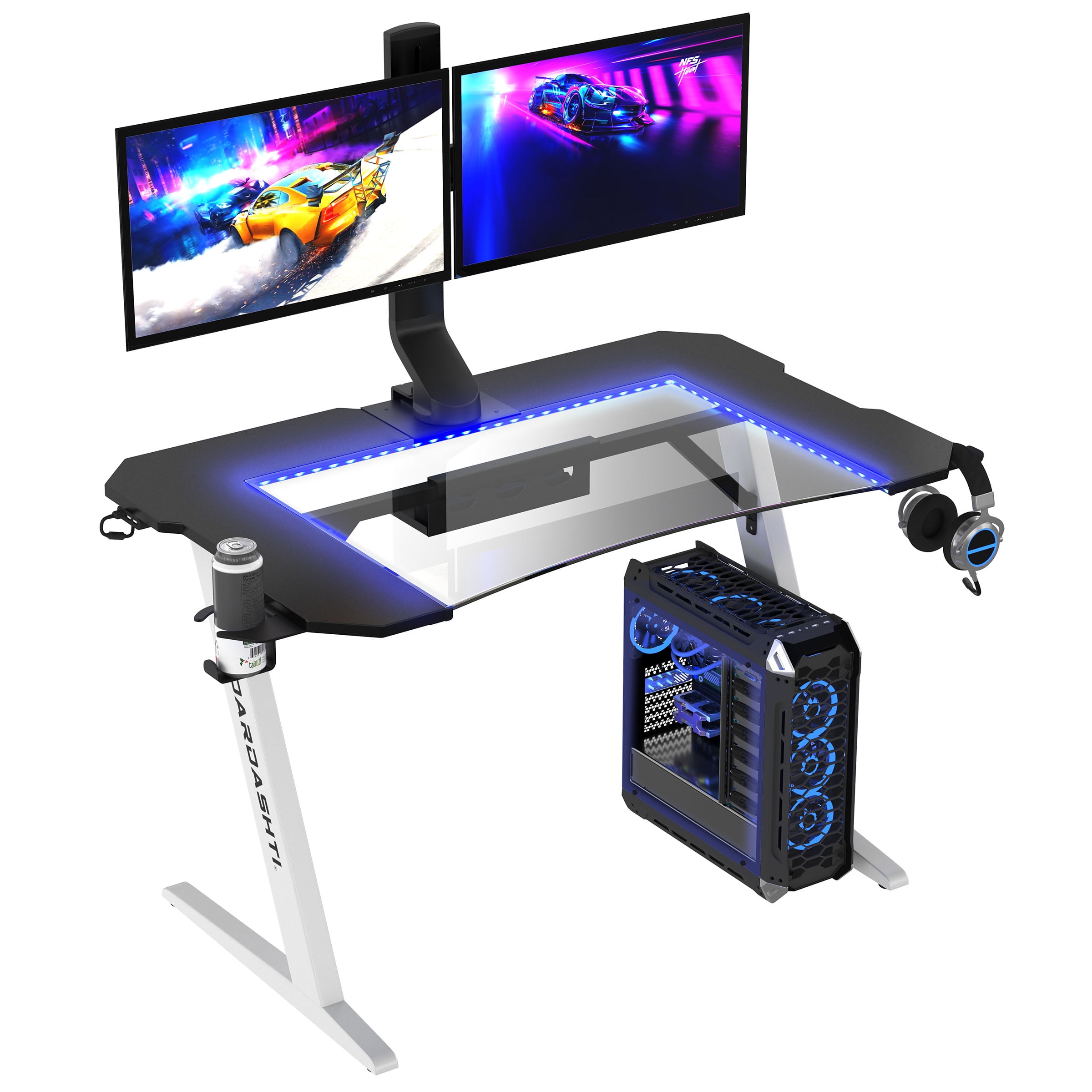Free Shipping! Dardashti 29.72in Gaming Desk with LED Lights Black