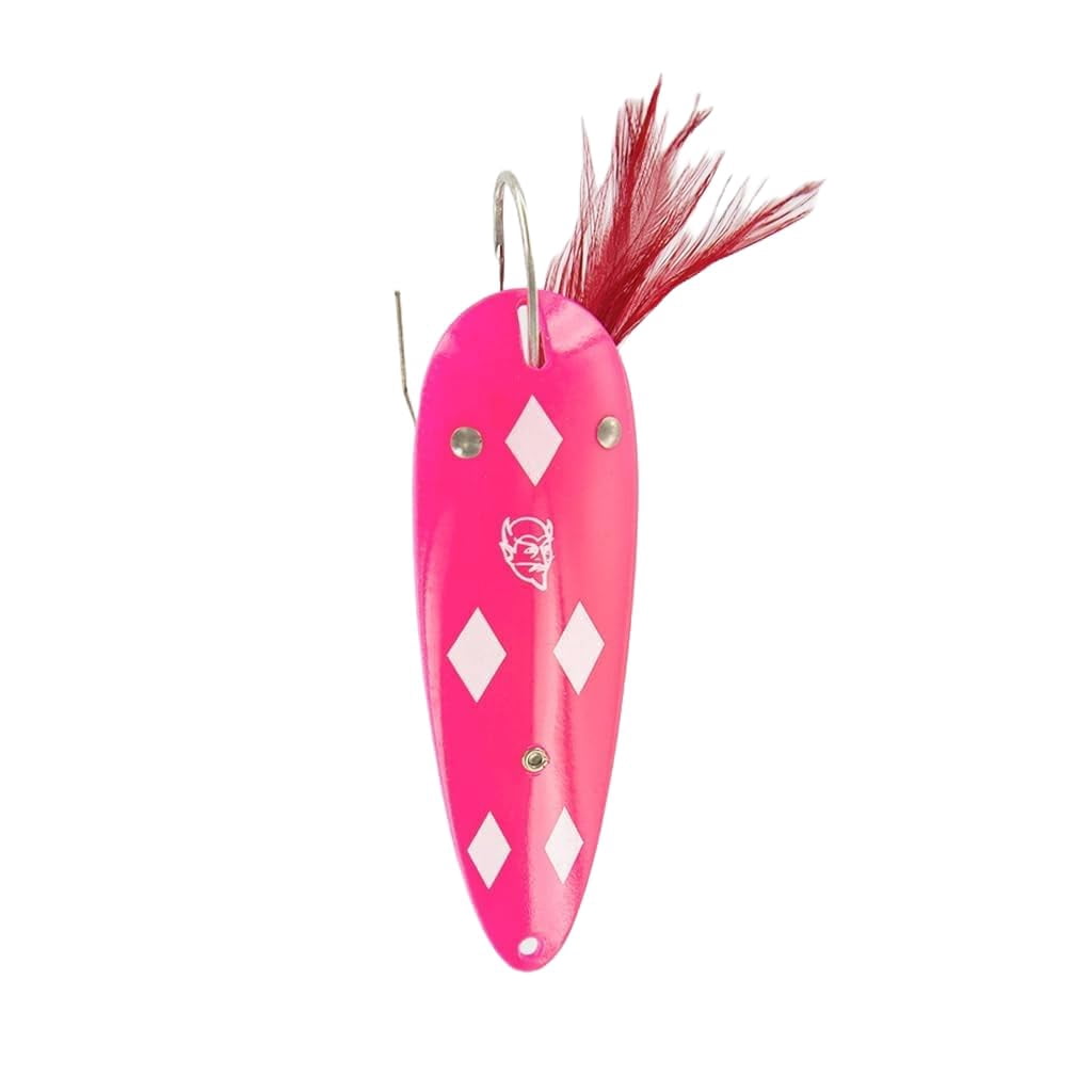 Dardevle 15-271 Dardevlet (Weedless) - Pink w/White Diamonds 3/4 oz. - 2 7/8" x 1 3/16"