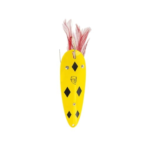 Dardevle 1553 Dardevlet (Weedless) - Yellow w/Black Diamonds 3/4 oz. - 2 7/8" x 1 3/16"
