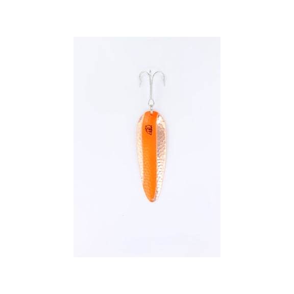Dardevle Dardevlet Spoon, 3 5/8in, 1oz, Fluorescent Orange Hammered Copper Back