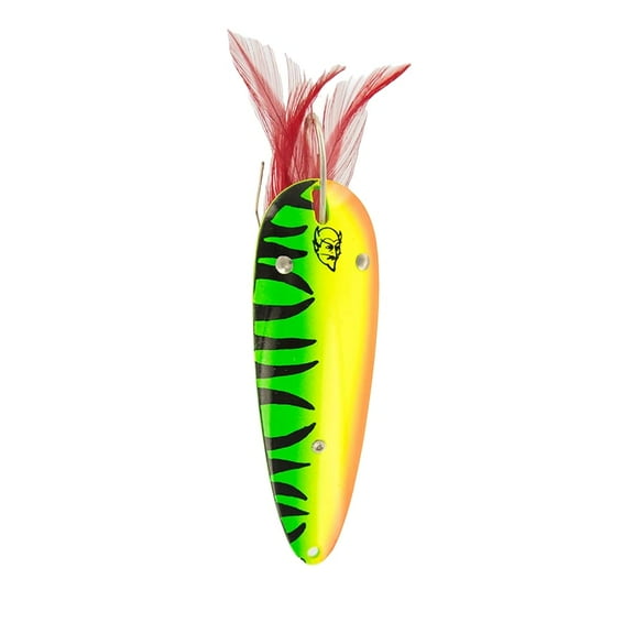 Dardevle Feathered Weedless Spoons - HOT FIRETIGER/BLACK