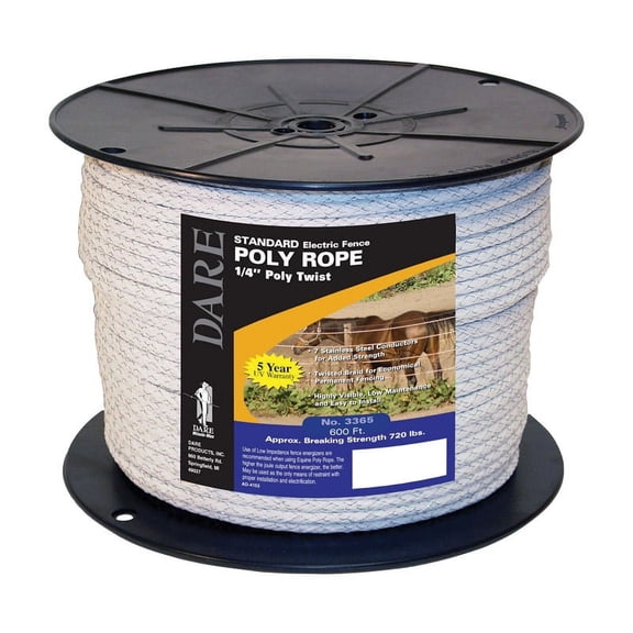Dare Products 6 mm Dia. x 600 ft. L White Twisted Poly Rope