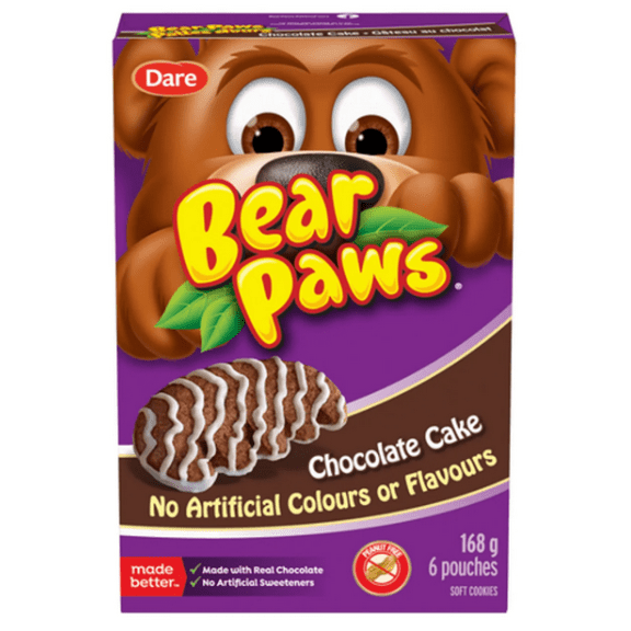 Dare Bear Paws Peanut-Free Cookies Chocolate Cake 168g