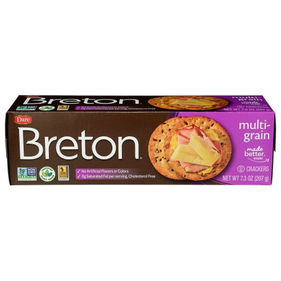 Dare Breton Multigrain Crackers 7.3 oz (Pack of 12)