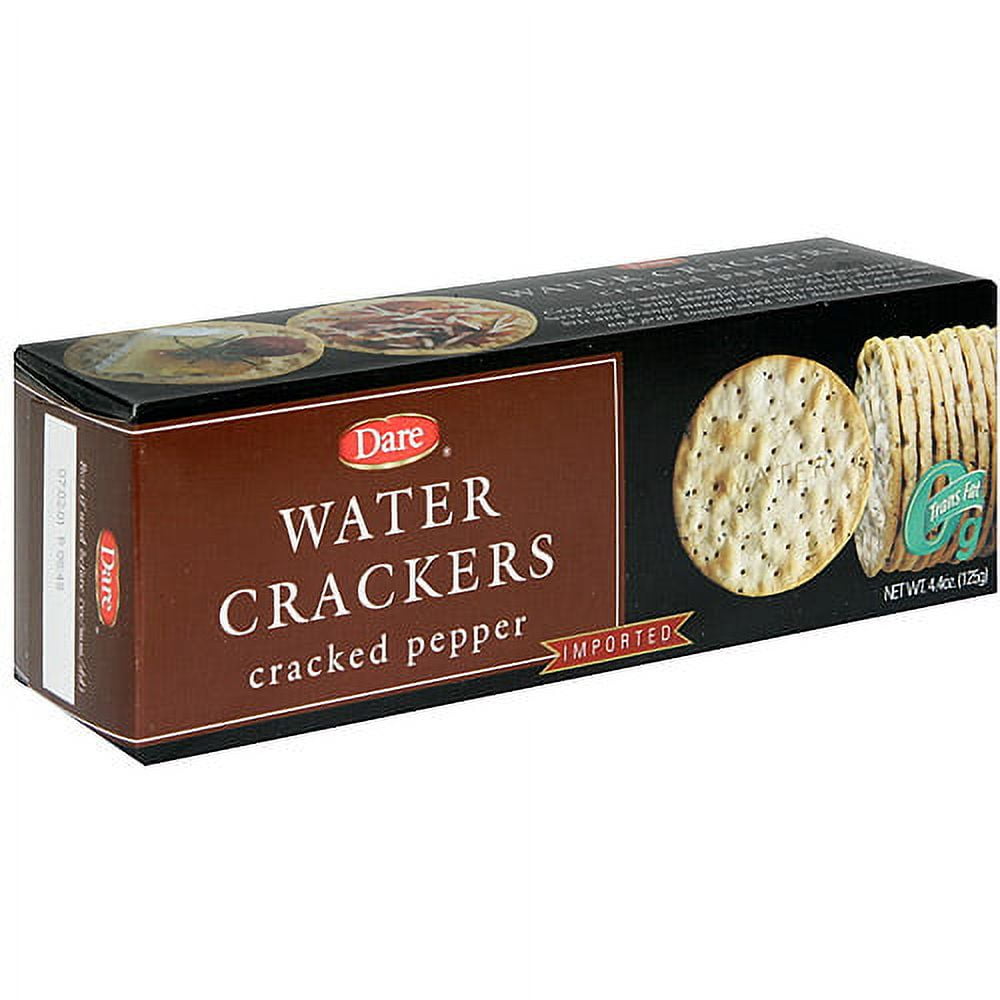 Dare Cracked Pepper Water Crackers, 4.4 oz (Pack of 12)