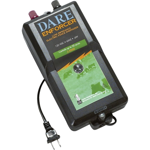 Dare Products Electric Fence Energizer Enforcer Series 110 V - 20 Acre - Black
