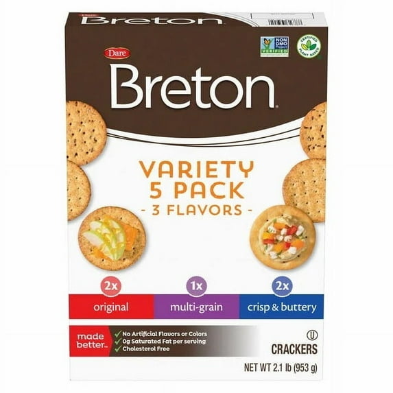 Dare Foods Breton Variety Pack Crackers, 33.6 Ounce
