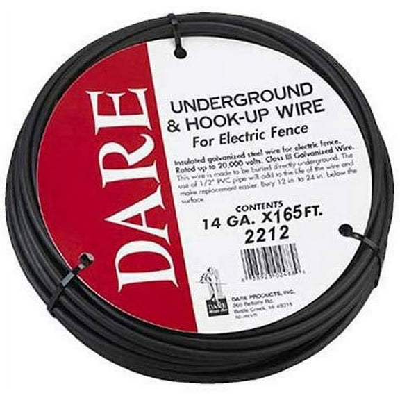 Dare Products 2212 Electric Fence Underground & Hook-Up Wire, Double Insulated 14 GA. Galvanized Steel Wire, 165 Feet