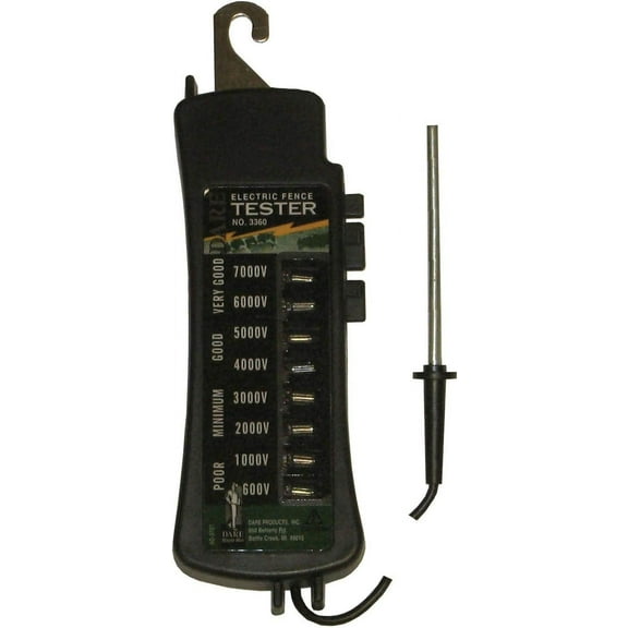 Dare Products 3360 831942 Eight Lite Electric Fence Tester, Black, 12" x 4"