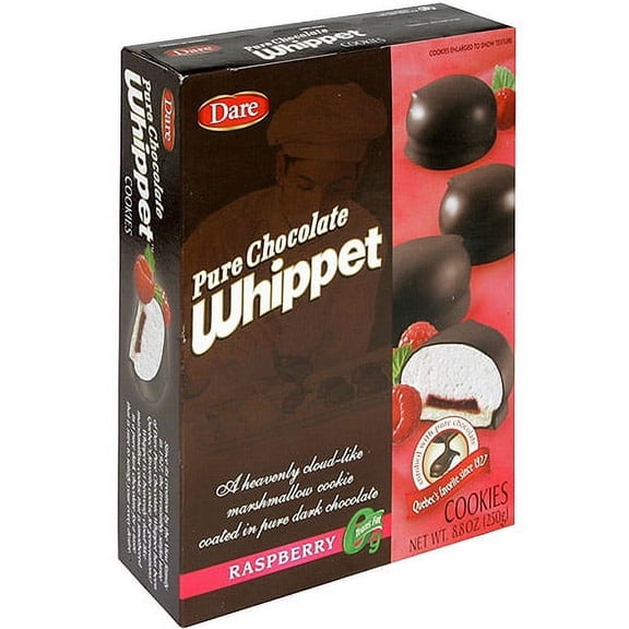Dare Pure Chocolate Whippet Raspberry Cookies, 8.8 oz (Pack of 12)