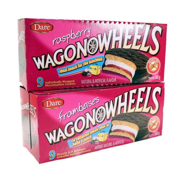 Dare Raspberry Wagon Wheels Cookies 9ct, (2-pack){Imported from Canada}