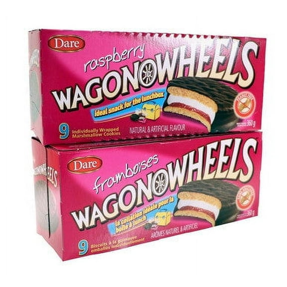 Dare Raspberry Wagon Wheels Cookies 9ct, (2-pack){Imported from Canada}